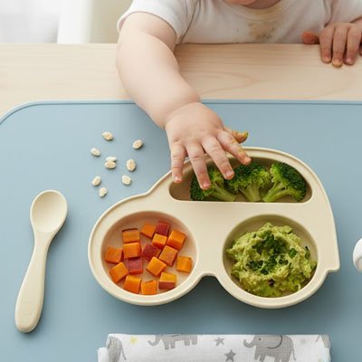 Assiette bébé antidérapante avec ventouse puissante pour apprentissage repas