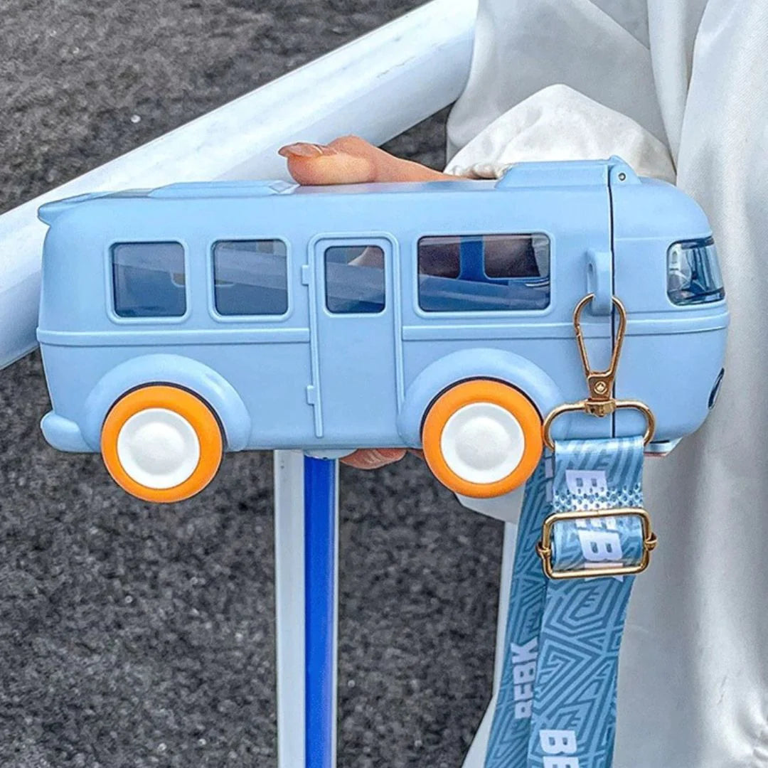 Bouteille eau enfant design bus amusant