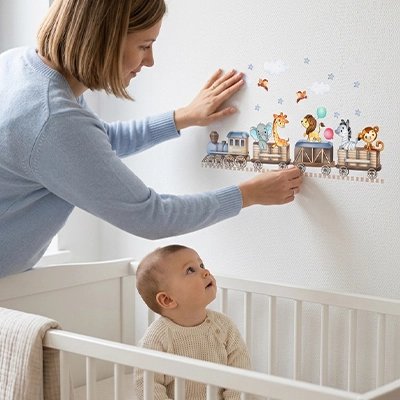 "Stickers muraux mobiles amusants pour éveil bébé"