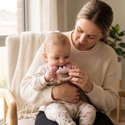 Anneau de dentition facile à saisir pour les petites mains"