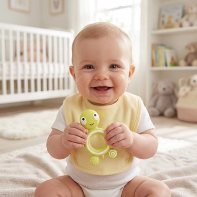 "Anneau dentition en silicone souple et sûr pour bébé
