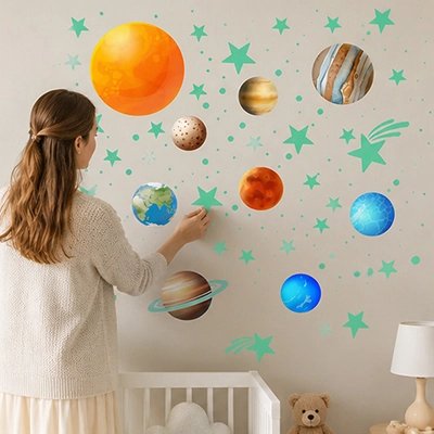 Autocollants muraux étoiles en PVC pour décoration"