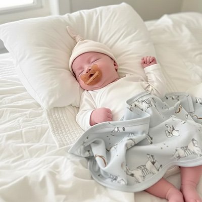 Bébé utilisant une tétine apaisante ergonomique