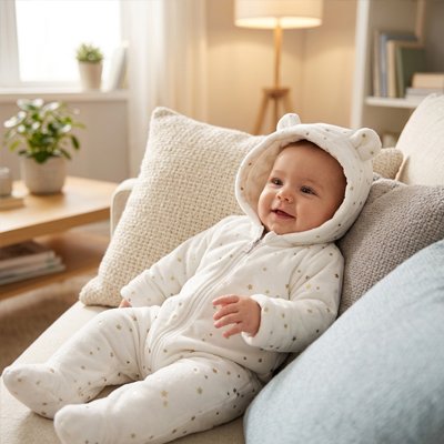 "Barboteuse bébé pour garçons et filles en tissu chaud"