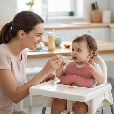 Bavoir silicone bébé imperméable avec poche récupérateur 