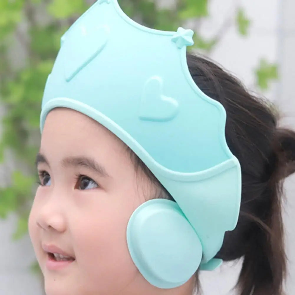 Bonnet de bain bébé bleu avec visière protection yeux