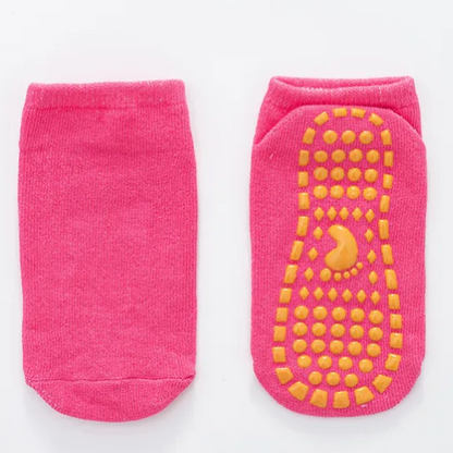 "Chaussettes antidérapantes roses bébé confortables et respirantes