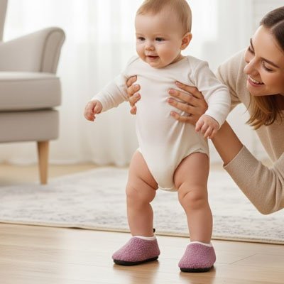 Chaussons bébé confortables et sécurisés pour premiers pas"
