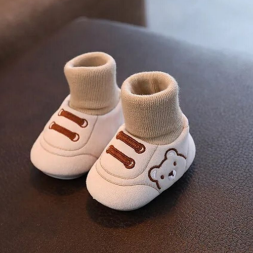 Chaussons chaussettes bébé beiges neutres garçon fille