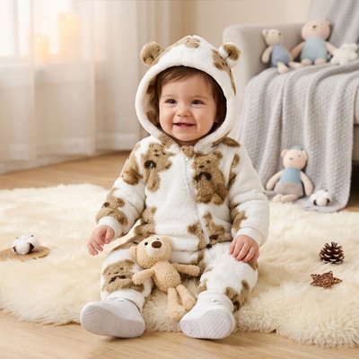 "Combinaison bébé confortable et pratique à fermeture éclair inclinée"