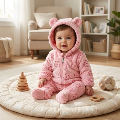 "Combinaison bébé confortable pour l’hiver, adaptée aux nouveau-nés"