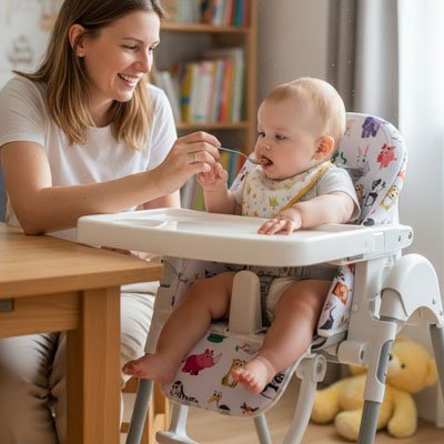 Coussin chaise haute avec sangles ajustables