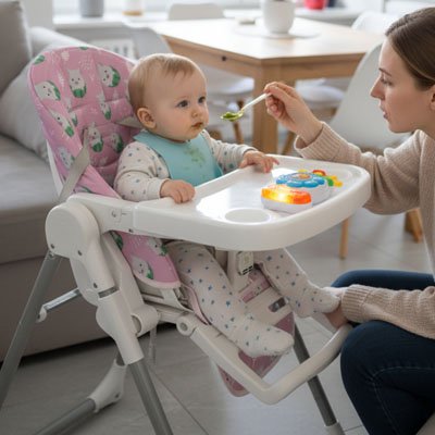 Coussin rembourré lavable pour chaise haute