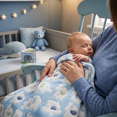 Couverture bébé disponible en couleurs pastel apaisantes"
