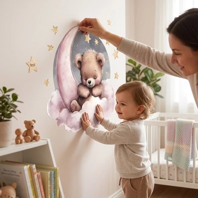 Décoration chambre bébé avec stickers muraux design premium"
