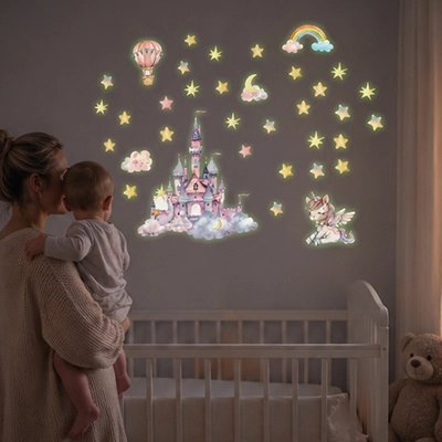 Design fantastique de stickers muraux château magique pour enfants"