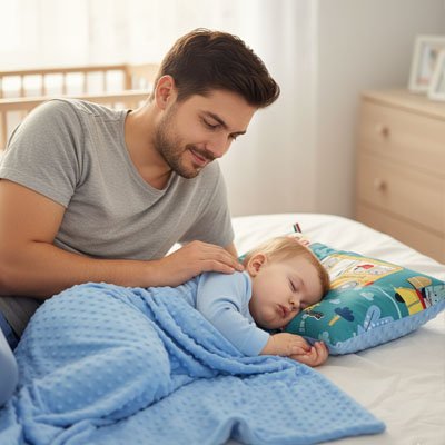 Enfant dormant paisiblement sur oreiller confortable adapté à sa morphologie