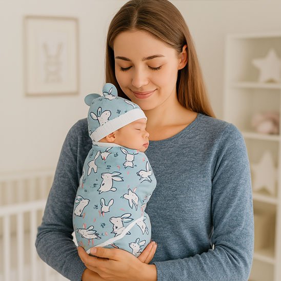 Ensemble couverture et chapeau pour bébé de 0 à 6 mois"