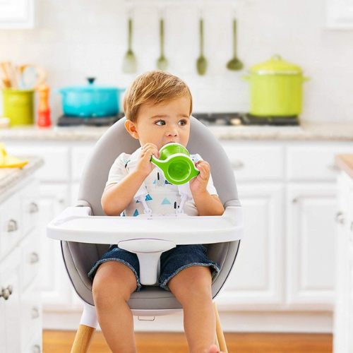 "Gobelet bébé réutilisable antifuite couleur vert