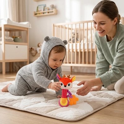 Hochet bébé jouet grinçant apaisant pour tout-petits"