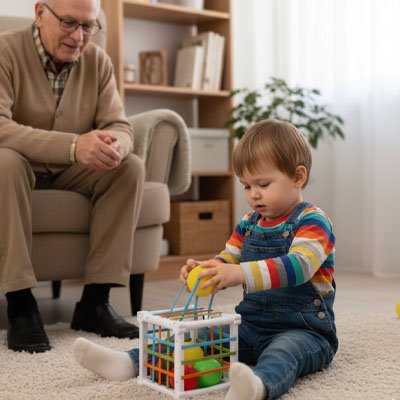 Jouet d'éveil sensoriel bébé - stimulation tactile et visuelle