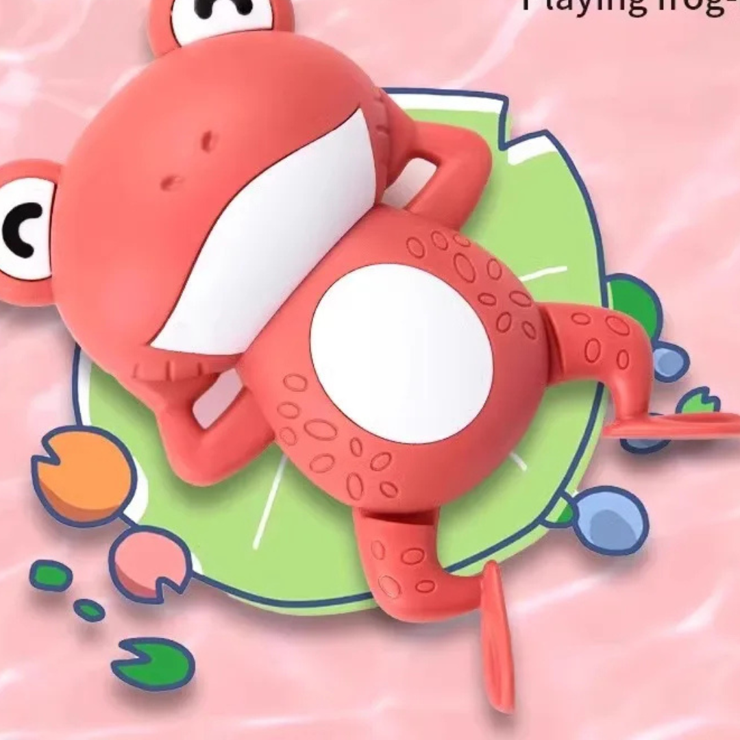 Jouet de bain grenouille rose arrosoir petites mains bébé