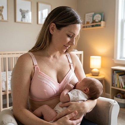 Maman allaitant bébé avec soutien gorge allaitement confortable - Viebebes