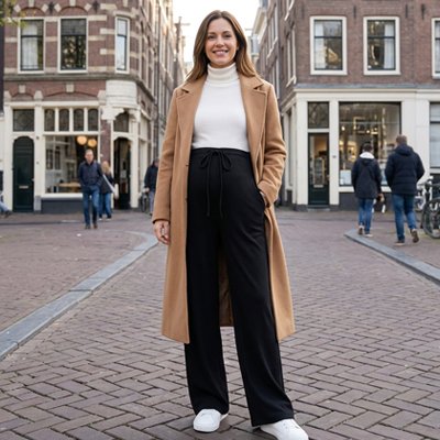 Pantalon grossesse disponible en blanc cassé et noir