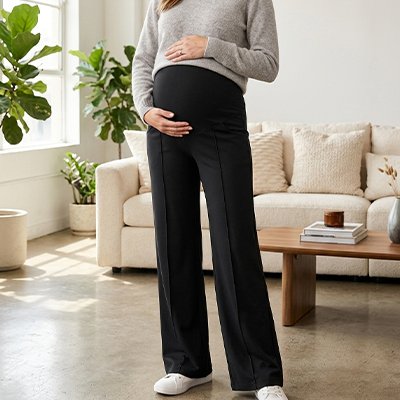 "Pantalon grossesse en matière extensible douce et respirante"