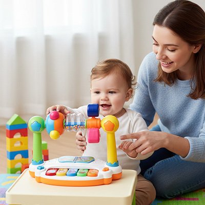 Piano bébé éducatif coloré stimulation auditive visuelle enfant