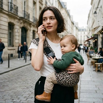 Porte-bébé ergonomique Viebebes – vue détail et matière