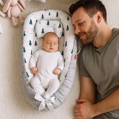 Réducteur de lit SleepCocoon - protection douce pour le lit de bébé