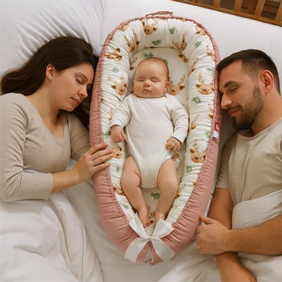 Réducteur de lit bébé confortable avec design ergonomique"
