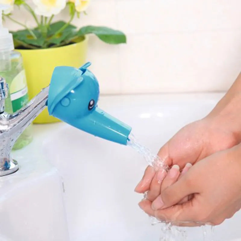 Rallonge robinet bleue extensible pour lavabo enfant"