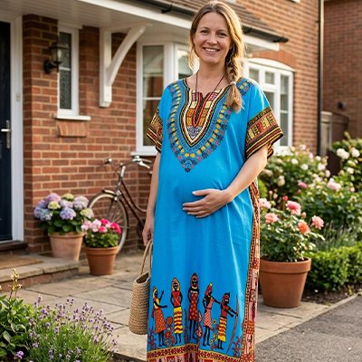 Robe grossesse caftan à coupe fluide et ample