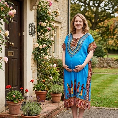 "Robe grossesse caftan style chic pour futures mamans