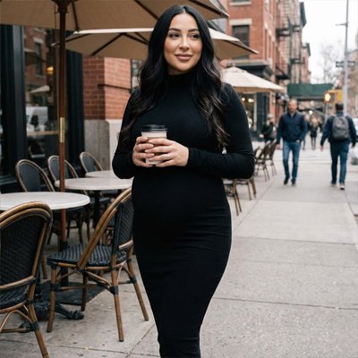 Robe grossesse col montant blanche chic et douce