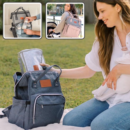 Sac à langer avec compartiment isotherme pour biberons