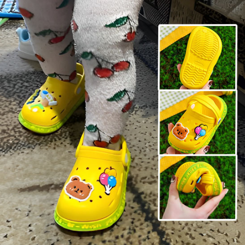 Sandales bébé jaune vif été respirantes maille"