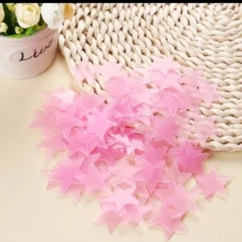 Set étoiles phosphorescentes roses décoration nuit bébé