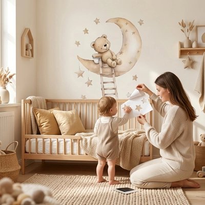 Stickers muraux étoiles kawaii pour décoration chambre enfant"