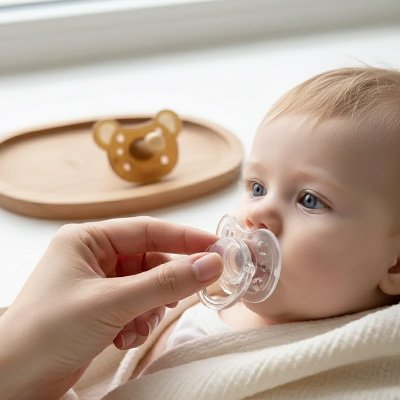 Tétine ergonomique pour bébé vue de profil