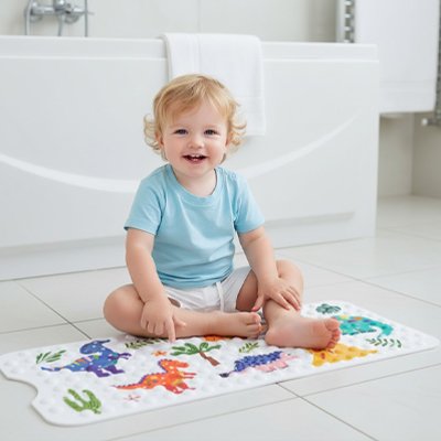Tapis de bain bébé facile à nettoyer et à ranger après utilisation"