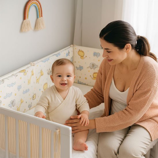 Tour de lit bébé avec côté sécuritaire protection complète