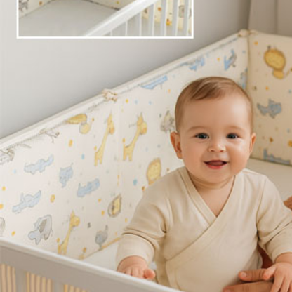 Tour de lit bébé beige naturel coton bio hypoallergénique