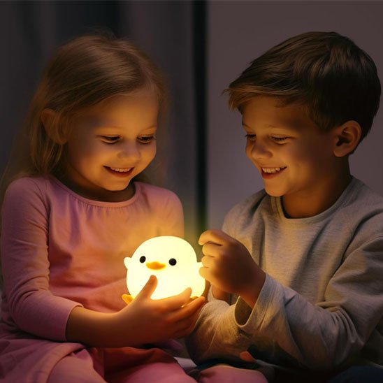 Veilleuse canard mignon en silicone pour enfants"