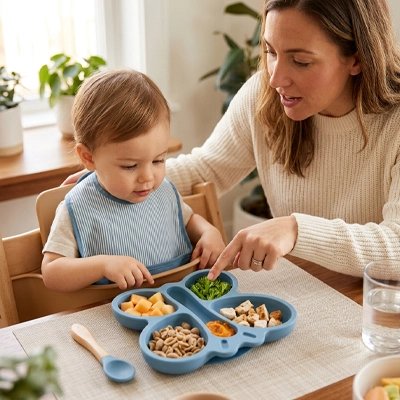  assiette bébé silicone antidérapante papillon